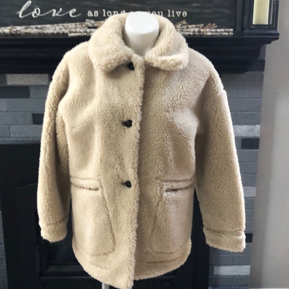 MNG by Mango Baloo Teddy Sherpa Shearling Coat Jacket - Picture 6 of 14